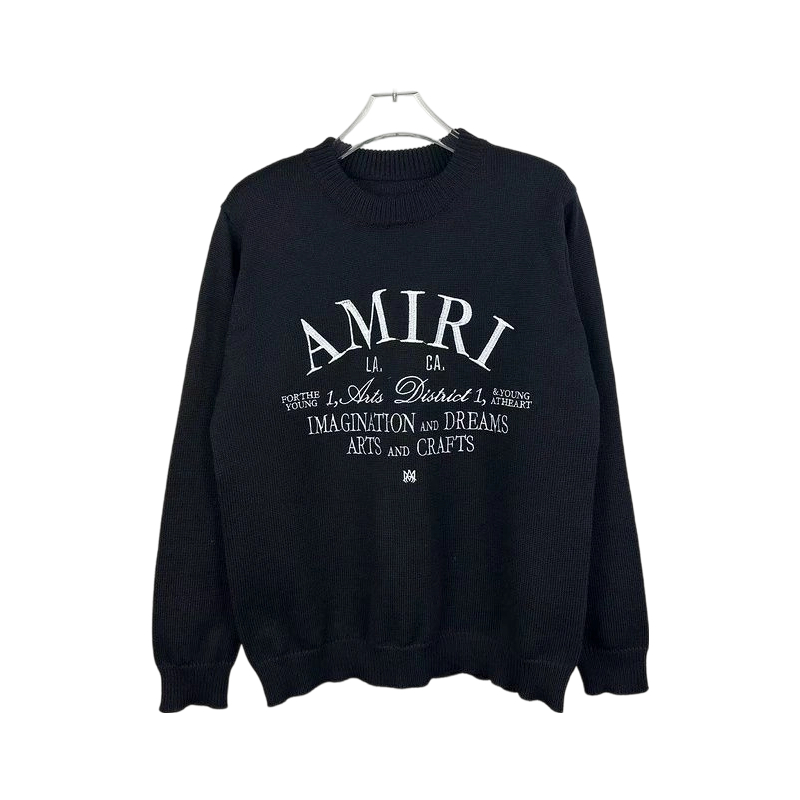 Amiri Black Arts District Text Crewneck Sweater OKZY2026991