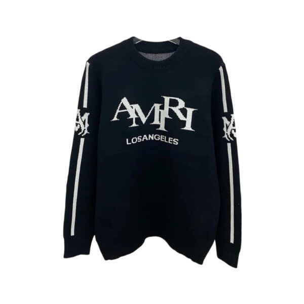 Amiri Black Los Angeles Logo Crewneck Sweater OKZY2026993