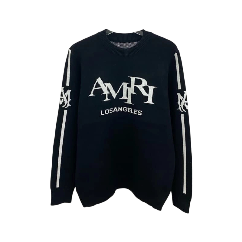 Amiri Black Los Angeles Logo Crewneck Sweater OKZY2026993