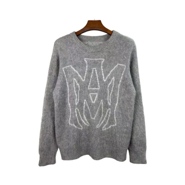 Amiri Grey Big MA Logo Mohair Sweater OKZY2026995