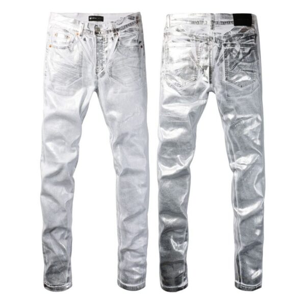 Purple Brand Metallic Silver Denim Pants OKZY202699