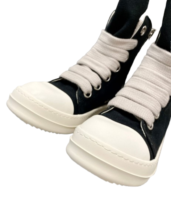 Rick Owens high top canvas shoes with thick laces OG0525441