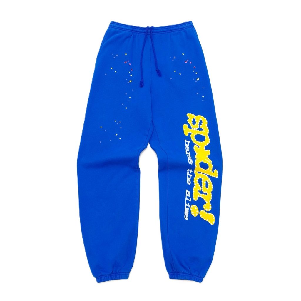 Sp5der Worldwide Blue Graphic Sweatpants OKZY2026126