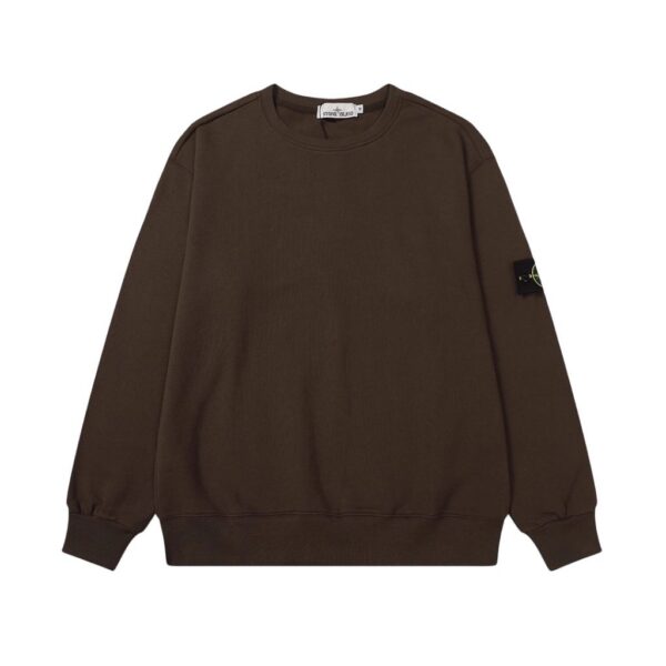 STONE ISLAN loose round neck hoodie coffee colored OKZY2026752
