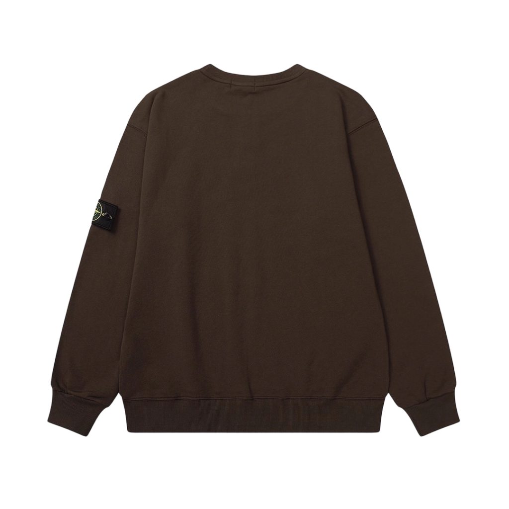 STONE ISLAN loose round neck hoodie coffee colored OKZY2026752