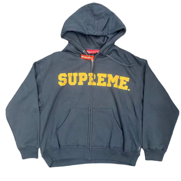 Supreme 25FW zipper hooded cardigan sweatshirt navy blue 0729216