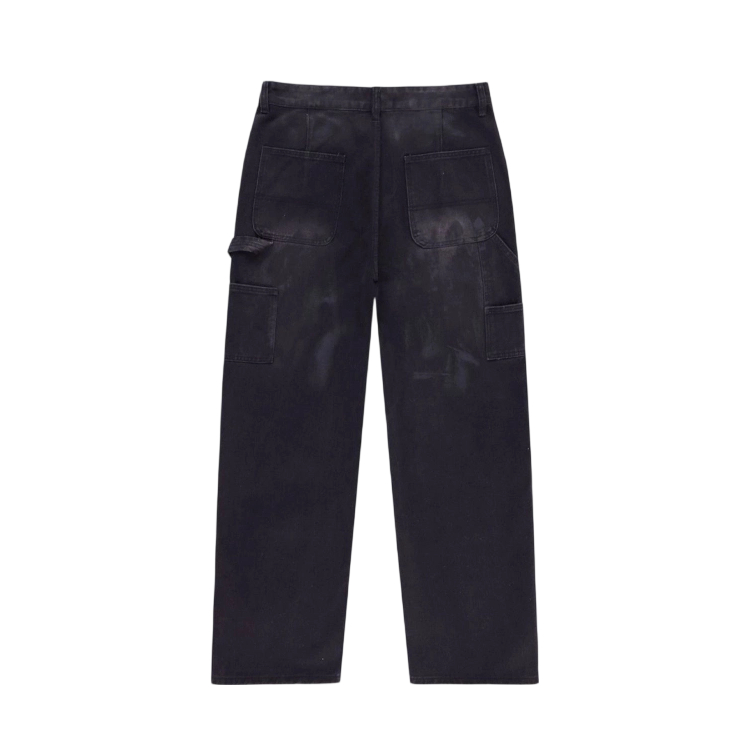 Valley Black Color Letter Cargo Jeans OKZY2026221